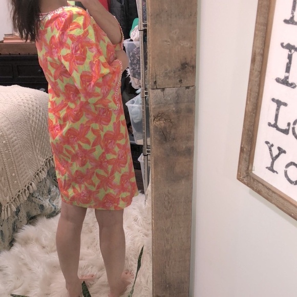 Lilly Pulitzer dress tropical floral with beaded details size medium cotton - Picture 5 of 11